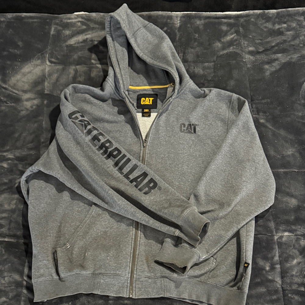 Caterpillar Gray Zip Up Sweater for Men
